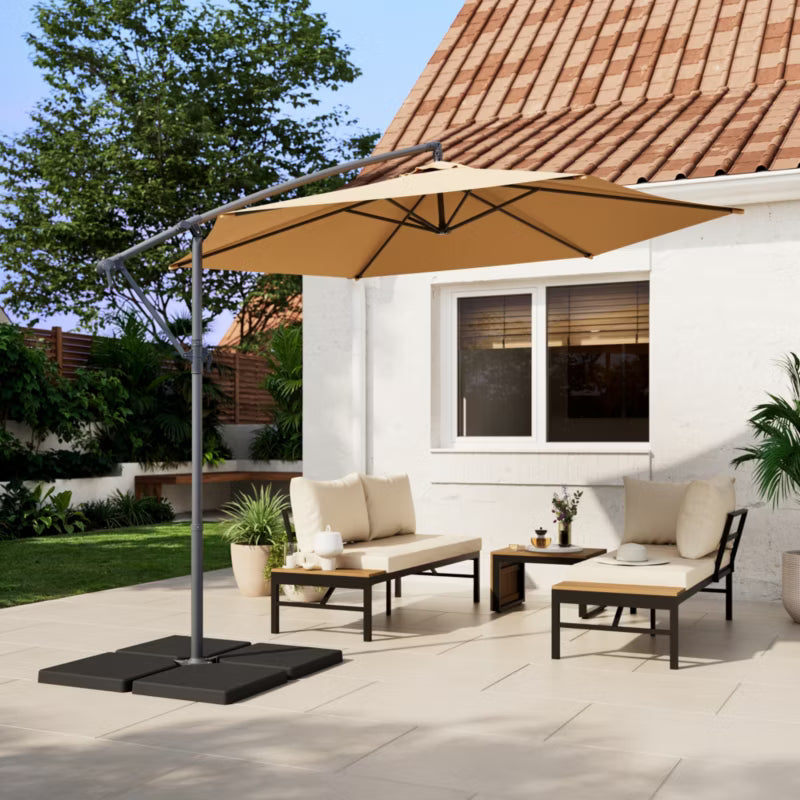 Haveparasol 3m Beige med Håndsving
