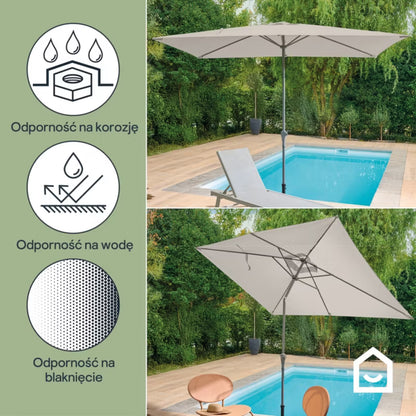 Haveparasol Kasane 2x3 m Lys Grå