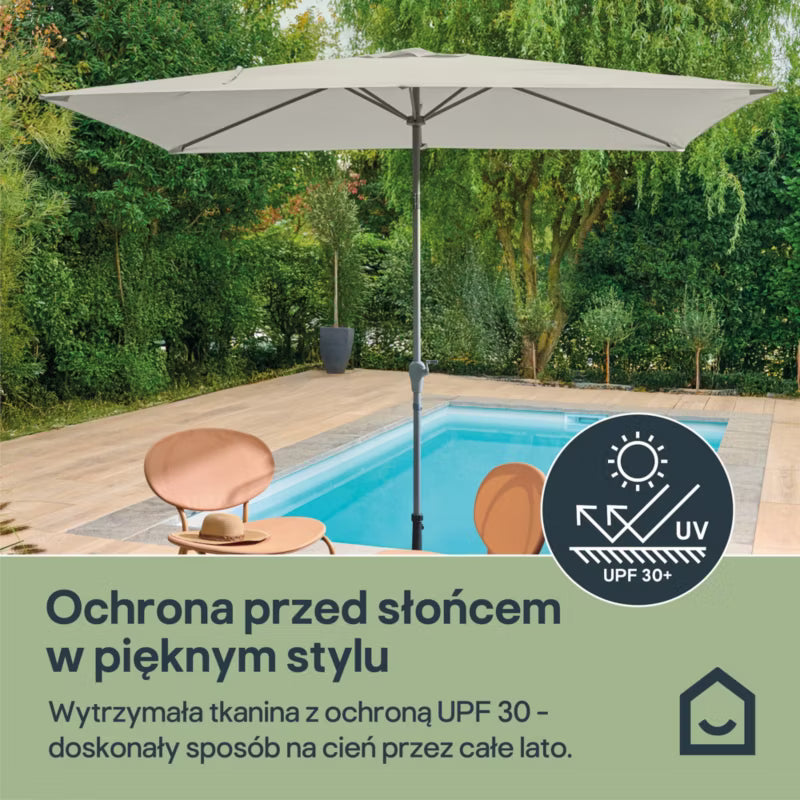 Haveparasol Kasane 2x3 m Lys Grå