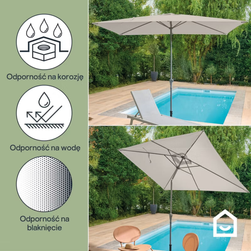 Haveparasol Kasane 2x3 m Lys Grå