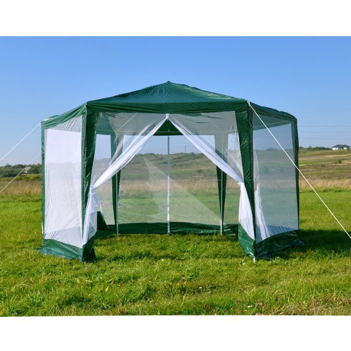 Havepavillon 2x2 m Grøn med Myggenet