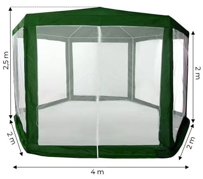 Havepavillon 2x2 m Grøn med Myggenet