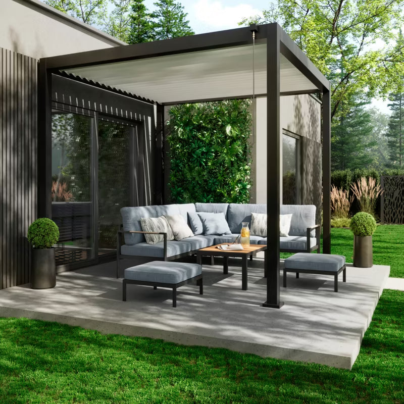 Havepavillon 3x3 m Aluminium Antracit