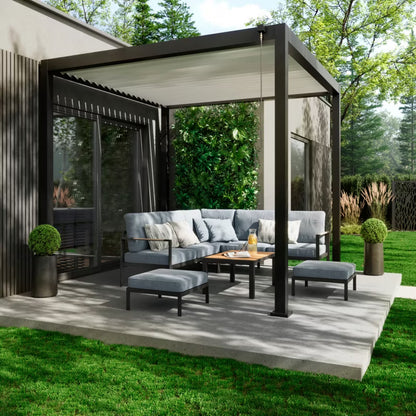 Havepavillon 3x3 m Aluminium Antracit