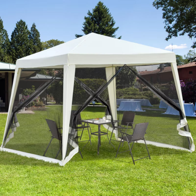 Havepavillon 3x3 m Creme med Myggenet