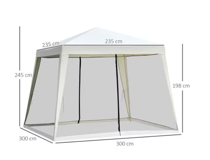 Havepavillon 3x3 m Creme med Myggenet