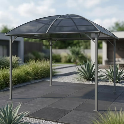 Havepavillon 3x3 m Grå med Bueformet Tag
