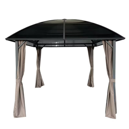Havepavillon 3x3 m Brun med Gardiner