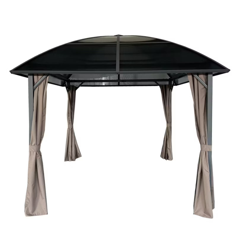 Havepavillon 3x3 m Brun med Gardiner