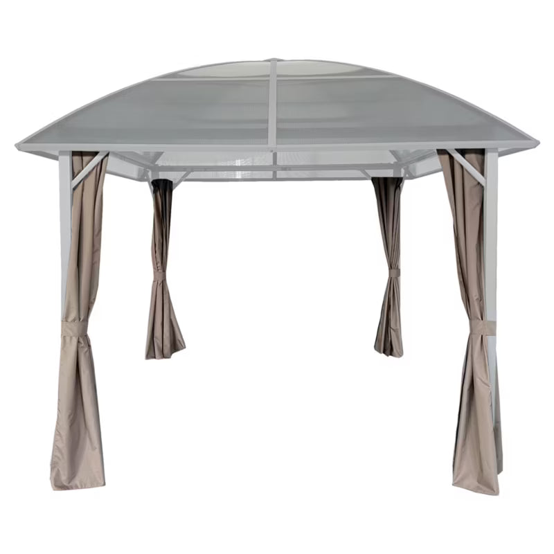 Havepavillon 3x3 m Brun med Gardiner