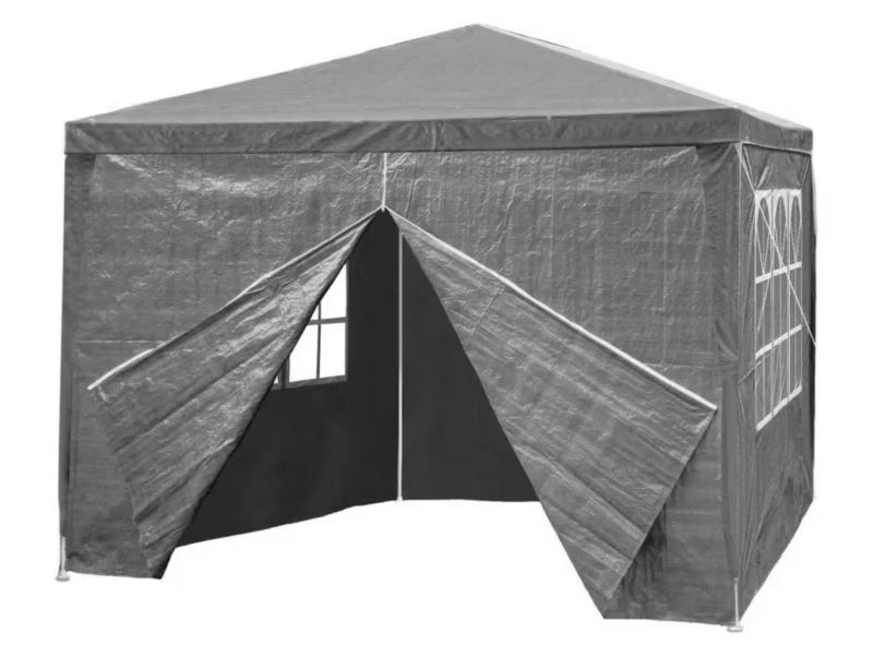 Havepavillon 3x3 m Grå med 4 Sider