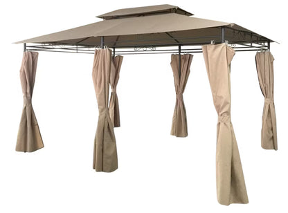 Havepavillon 3x4 m Beige med Sidevægge