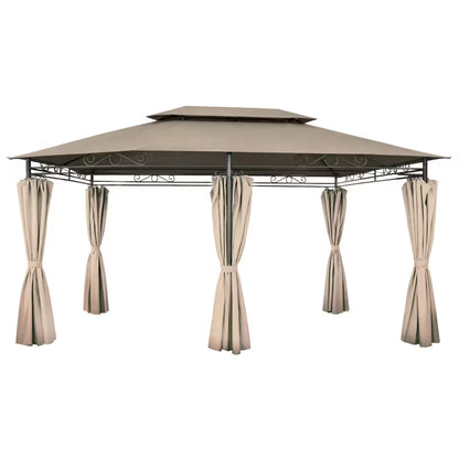 Havepavillon 3x4 m Beige med Sidevægge