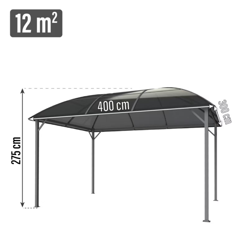 Havepavillon 3x4 m Brun med Buedag