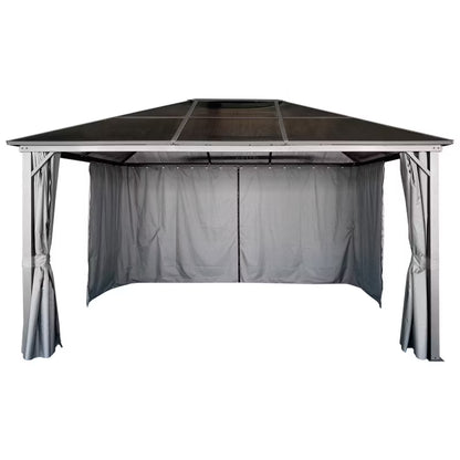 Havepavillon 3x4 m Grå med Gardiner