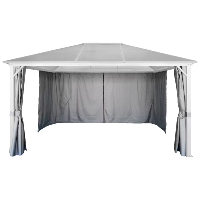 Havepavillon 3x4 m Grå med Gardiner