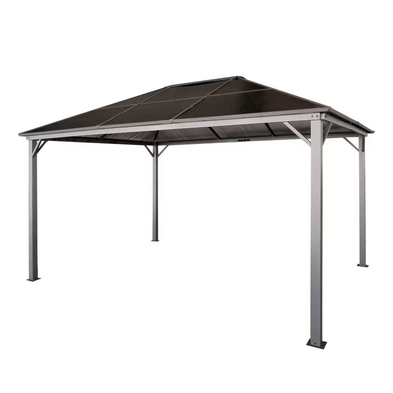 Havepavillon 3x4 m Grå med Gardiner