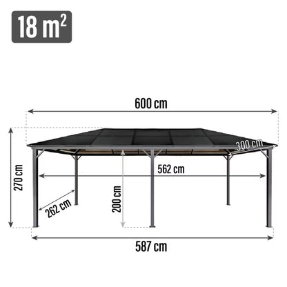 Havepavillon 3x6 m Brun Polycarbonattag