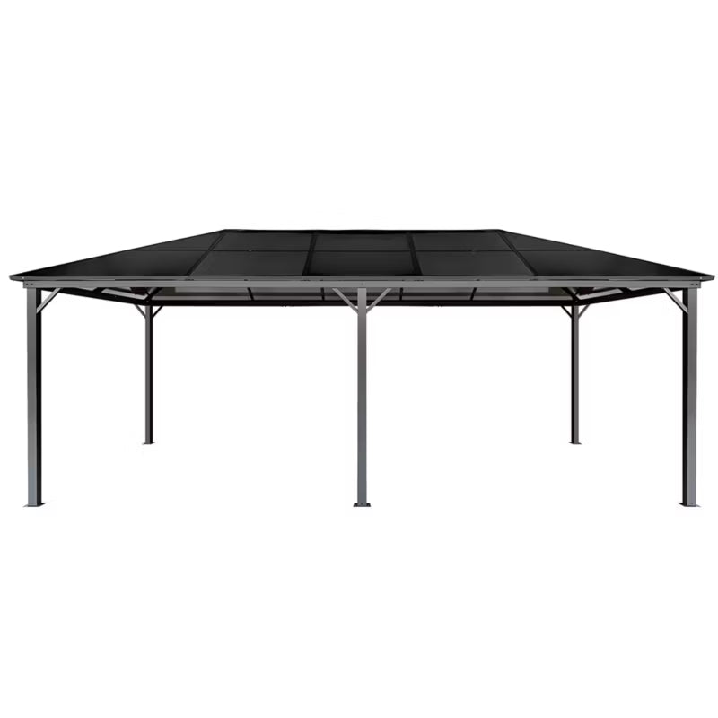 Havepavillon 3x6 m Grå med Polycarbonattag