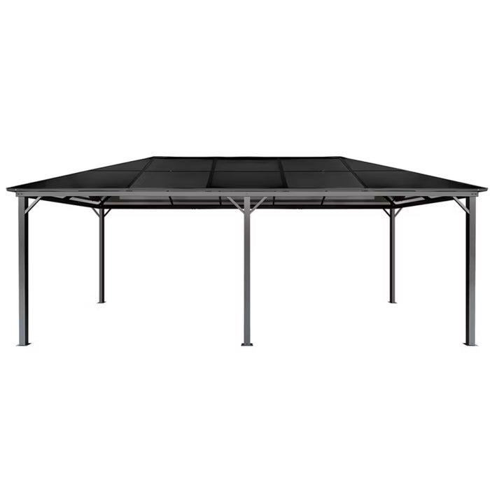 Havepavillon 3x6 m Grå med Polycarbonattag