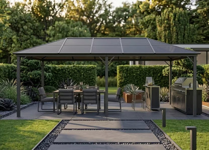 Havepavillon 3x6 m Grå med Polycarbonattag