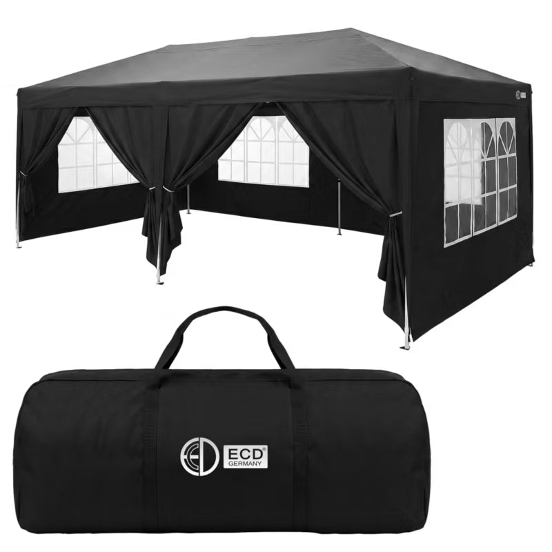 Havepavillon 3x6 m Sort Vandtæt Pop-up