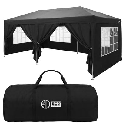 Havepavillon 3x6 m Sort Vandtæt Pop-up