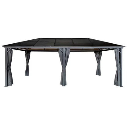 Havepavillon 3x6 m med Gardiner Brun
