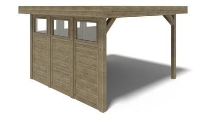 Havepavillon 404x404 cm Imprægneret Gran Grøn