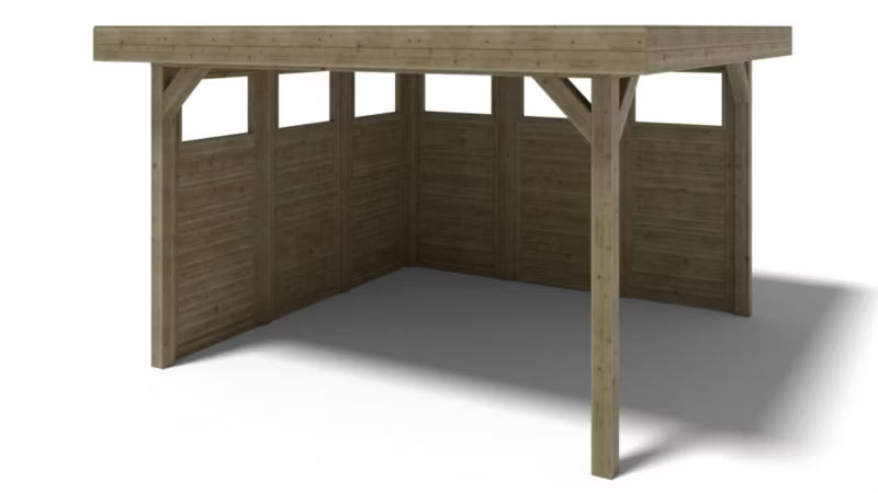 Havepavillon 404x404 cm Imprægneret Gran Grøn