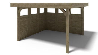 Havepavillon 404x404 cm Imprægneret Gran Grøn