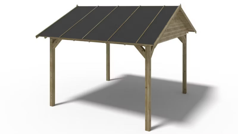 Havepavillon 404x404 cm Imprægneret Grøn Træ