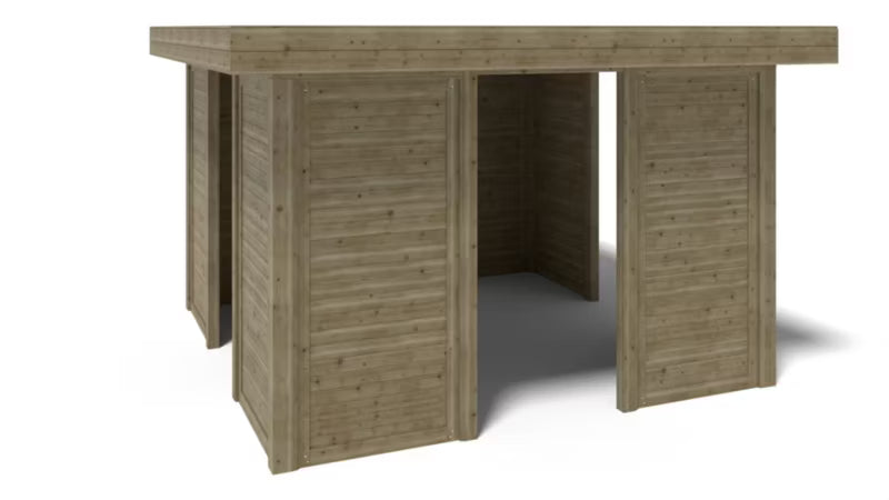 Havepavillon ALT133 4,04x4,04 m Grøn Træ