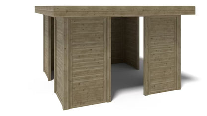 Havepavillon ALT133 4,04x4,04 m Grøn Træ