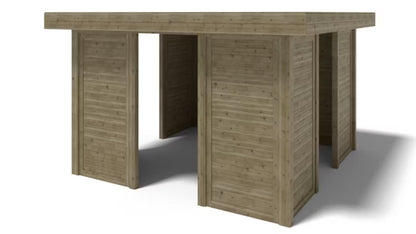 Havepavillon ALT133 4,04x4,04 m Grøn Træ