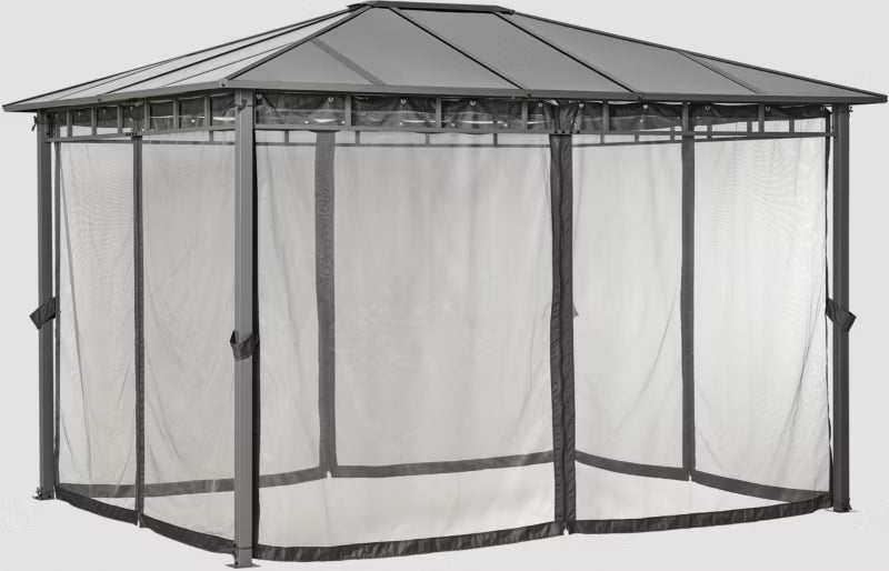 Havepavillon Aurora 300x360 cm Antracit med LED