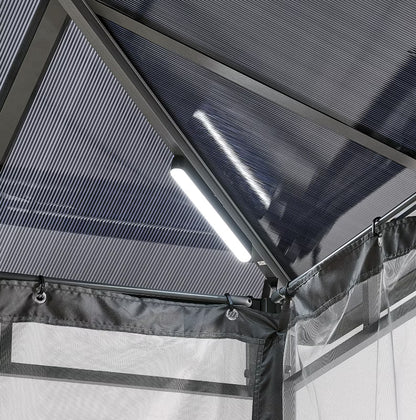 Havepavillon Aurora 300x360 cm Antracit med LED