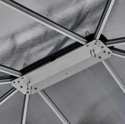Havepavillon Aurora 300x360 cm Antracit med LED