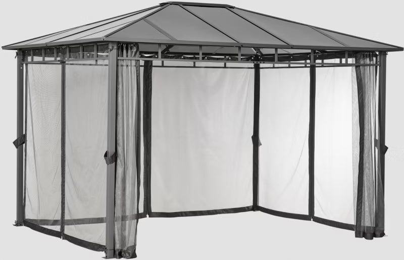 Havepavillon Aurora 300x360 cm Antracit med LED