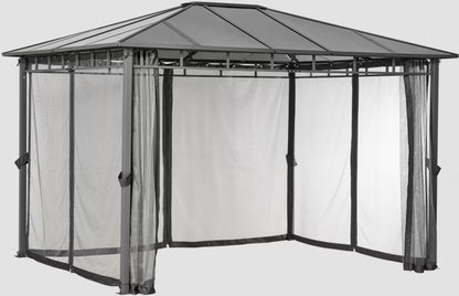 Havepavillon Aurora 300x360 cm Antracit med LED