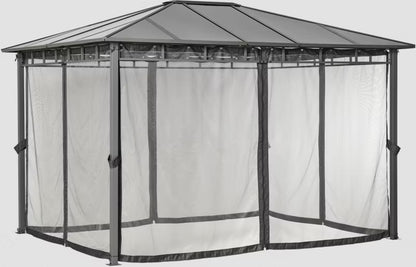 Havepavillon Aurora 300x360 cm Antracit med LED