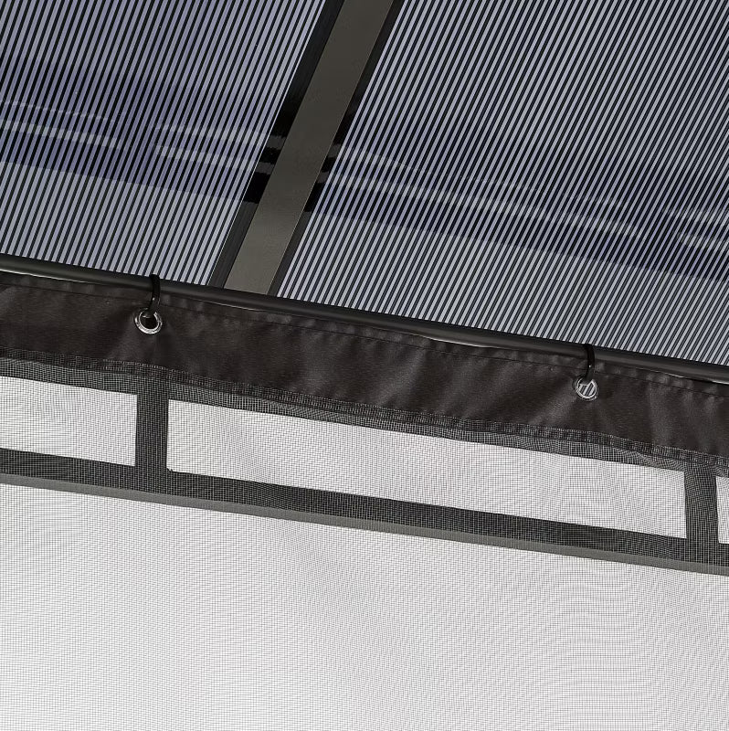 Havepavillon Aurora 300x360 cm Antracit med LED