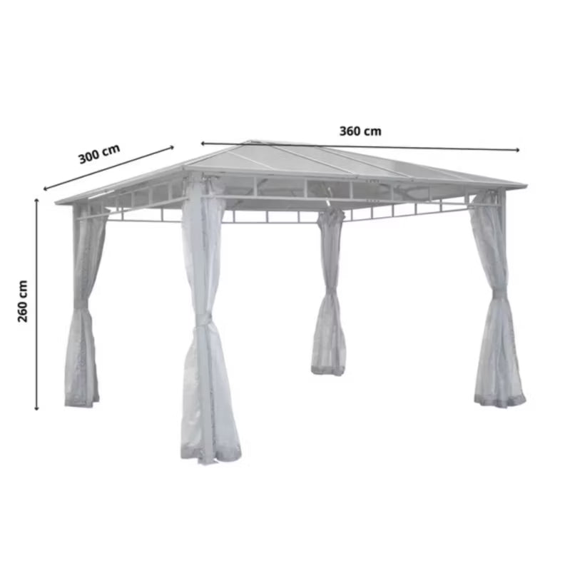 Havepavillon Aurora 300x360 cm Antracit med LED