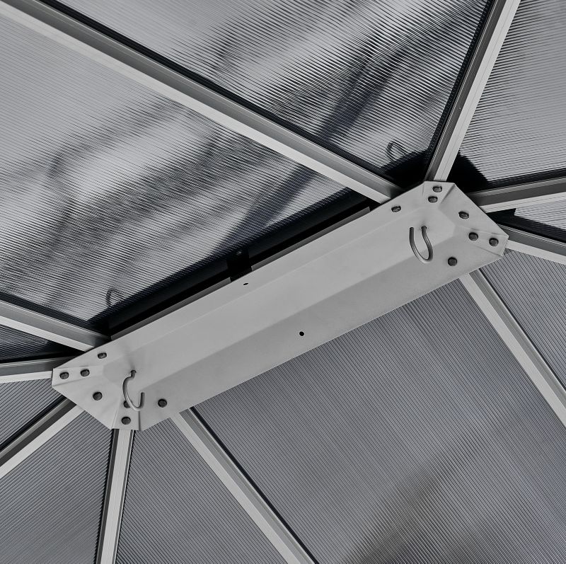 Havepavillon Aurora 300x360 cm Antracit med LED