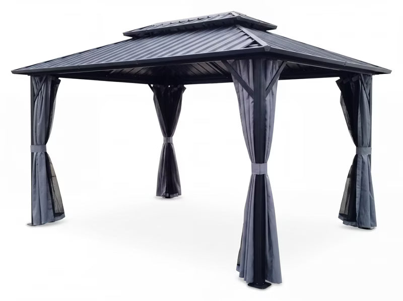 Havepavillon Borneo II 3x4,25 m Mørkegrå Stål