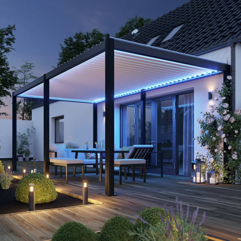 Havepavillon Breva Automatisk LED 3x6 m Antracit