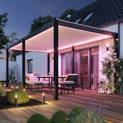Havepavillon Breva Automatisk LED 3x6 m Antracit