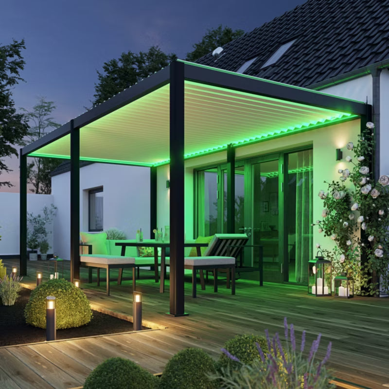 Havepavillon Breva Automatisk LED 3x6 m Antracit