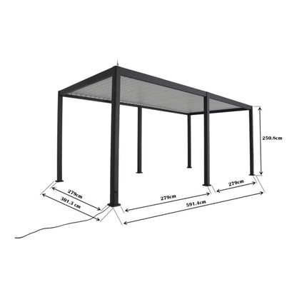 Havepavillon Breva Automatisk LED 3x6 m Antracit