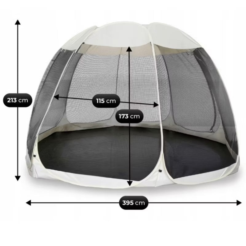Havepavillon CAMA 395x395 cm Beige med Myggenet